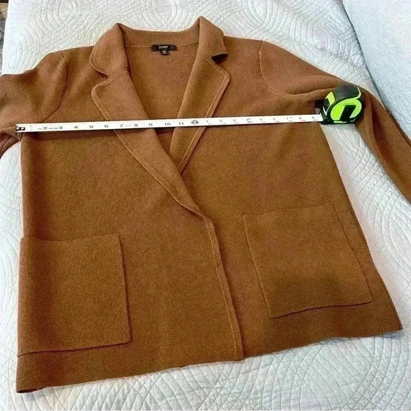 J.Crew open front cardigan with two deep pockets in a Heather brown XS loose fit - Picture 6 of 8